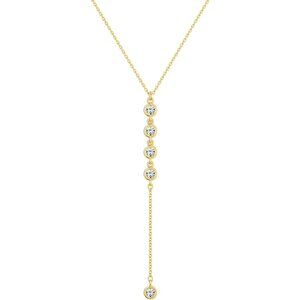 Women's Gold Long Y-Shaped Pendant Trendy Layered Beaded Chain Drop Necklace